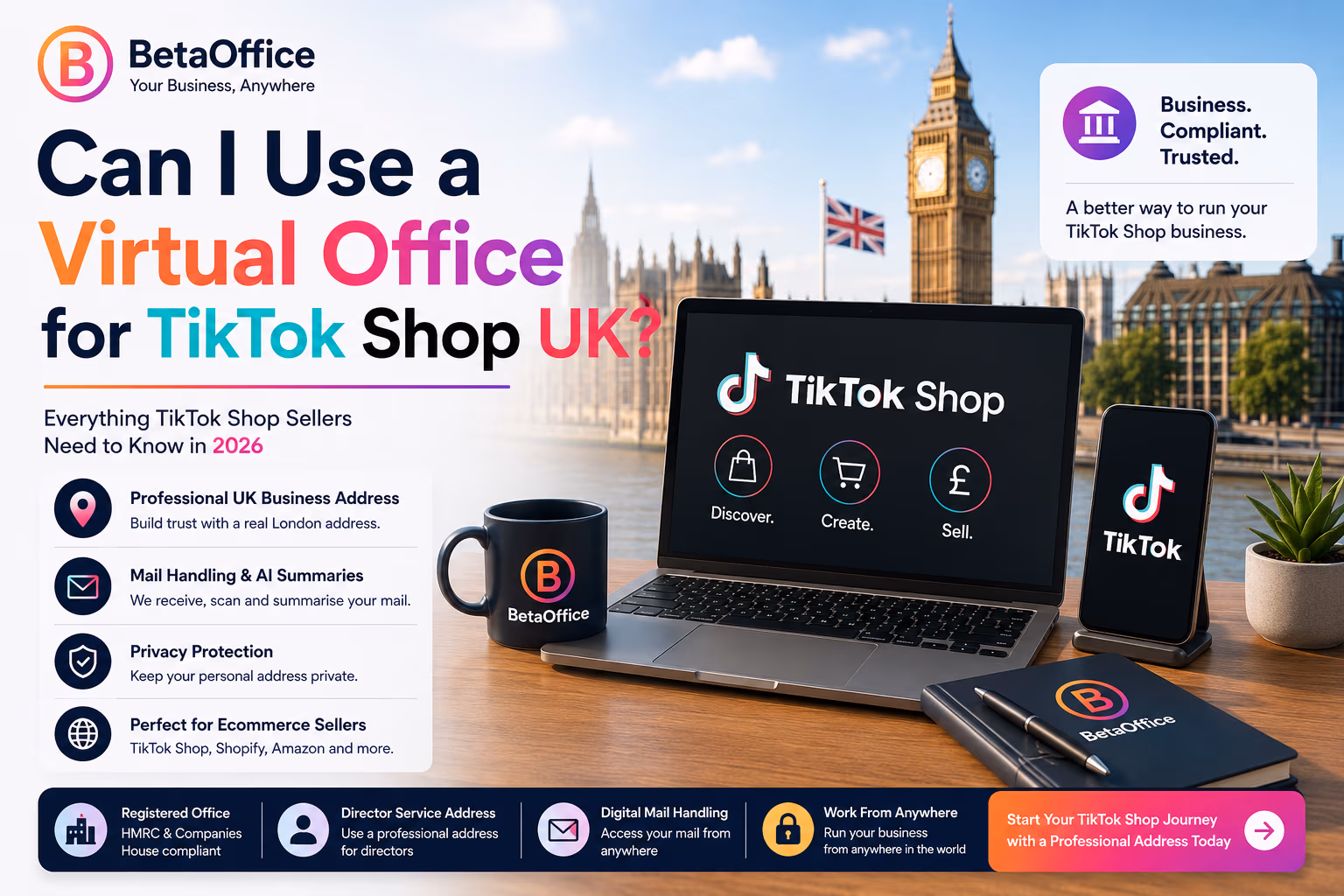Can I Use a Virtual Office for TikTok Shop UK? – BetaOffice founder guide
